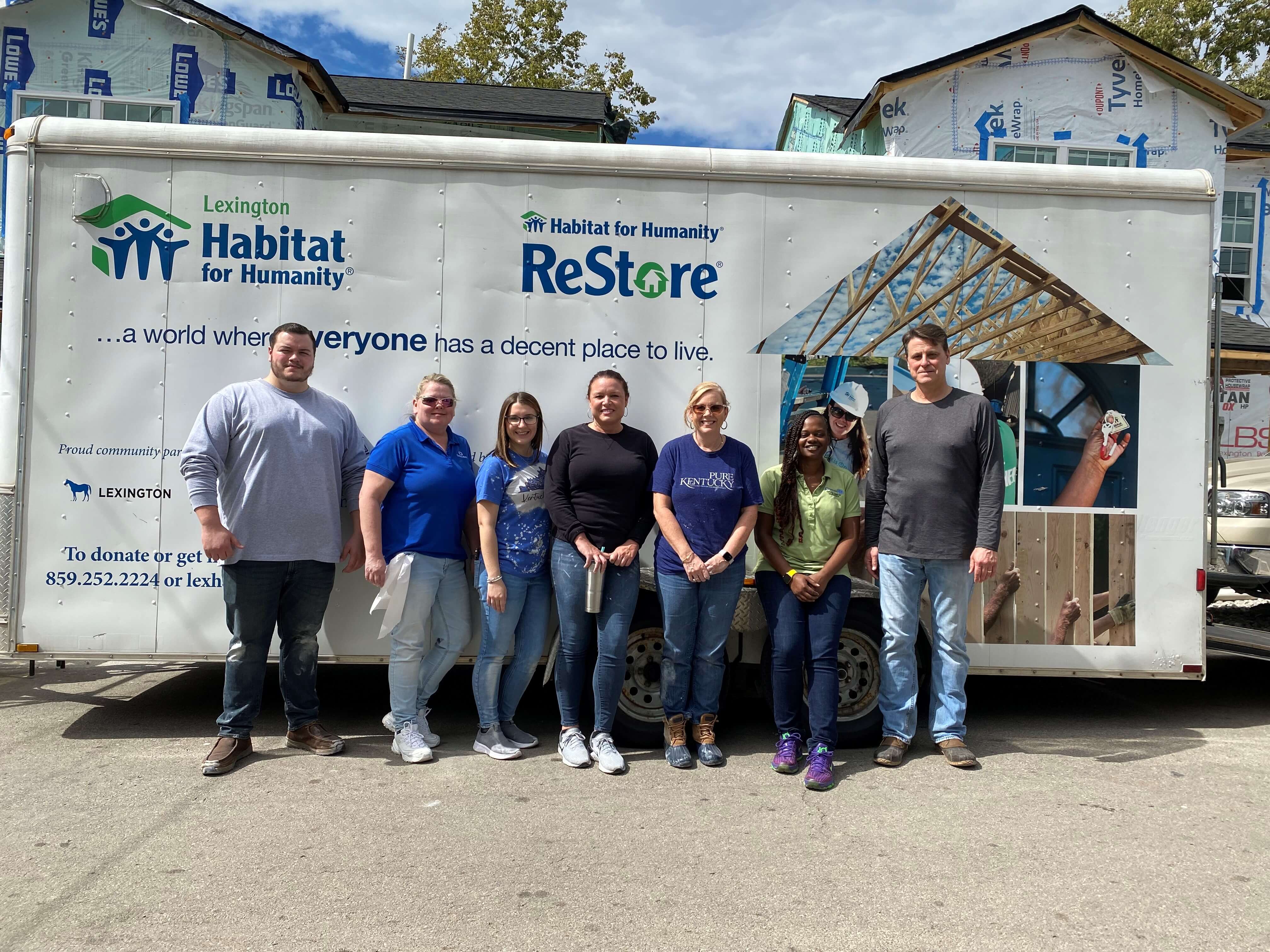 Mortgage employees at Habitat for Humanity build