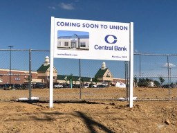 Central Bank Coming Soon Sign To Union sign