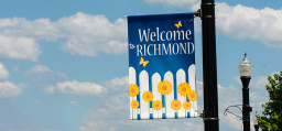 Welcome to Richmond flag on a pole